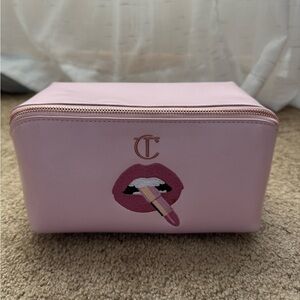 Charlotte Tilbury Light Pink Cosmetic Case with Lipstick Design
